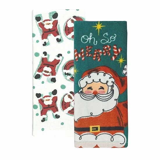 St. Nicholas Square® Oh So Merry Santa Kitchen Towel 2-pk. 1 St. Nicholas Square® Oh So Merry Santa Kitchen Towel 2-pk.