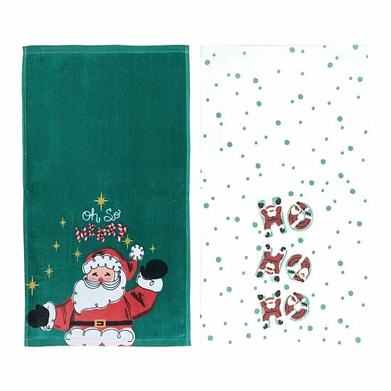 St. Nicholas Square® Oh So Merry Santa Kitchen Towel 2-pk. 3 St. Nicholas Square® Oh So Merry Santa Kitchen Towel 2-pk. - Image 3
