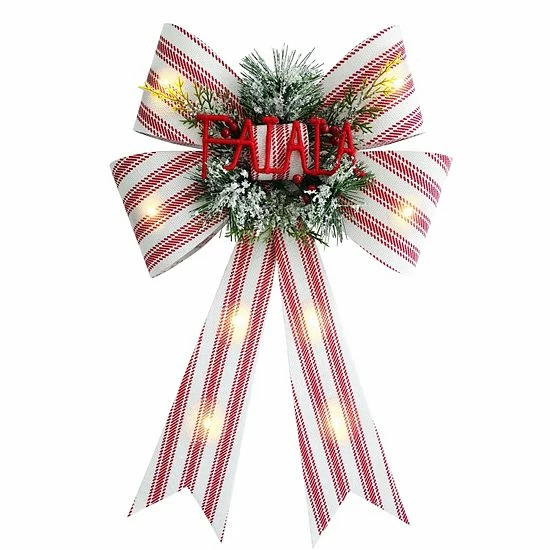 St. Nicholas Square® LED Fa La La Bow Christmas Ornament 1 St. Nicholas Square® LED Fa La La Bow Christmas Ornament