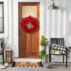 St. Nicholas Square® Artificial Red Poinsettia Wreath 7 St. Nicholas Square® Artificial Red Poinsettia Wreath -St. Nicholas Square Shop unnamed file 1237