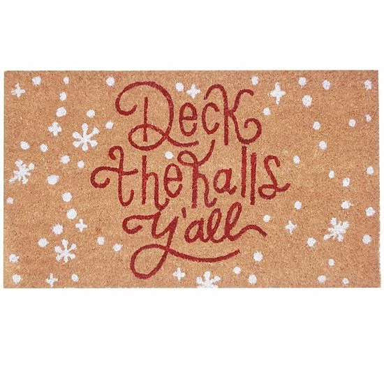 St. Nicholas Square® Deck The Halls 18'' X 30'' Coir Doormat 1 St. Nicholas Square® Deck The Halls 18'' X 30'' Coir Doormat