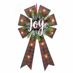 St. Nicholas Square® LED Joy Burlap Bow