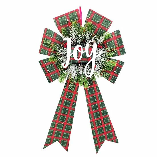 St. Nicholas Square® LED Joy Burlap Bow 2 St. Nicholas Square® LED Joy Burlap Bow - Image 2