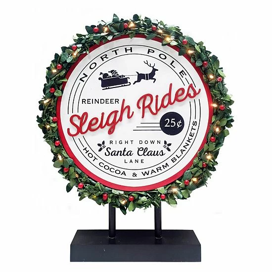 St. Nicholas Square® LED Enamel Metal Sleigh Ride Table Decor 1 St. Nicholas Square® LED Enamel Metal Sleigh Ride Table Decor