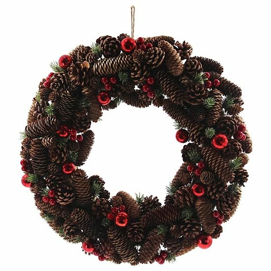 St. Nicholas Square® Pinecone Artificial Pine Wreath 1 St. Nicholas Square® Pinecone Artificial Pine Wreath