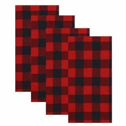 St. Nicholas Square® Red & Black Buffalo Check Dinner Napkin 4-pk.