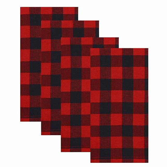 St. Nicholas Square® Red & Black Buffalo Check Dinner Napkin 4-pk. 1 St. Nicholas Square® Red & Black Buffalo Check Dinner Napkin 4-pk.