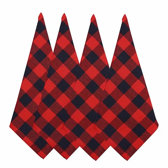 St. Nicholas Square® Red & Black Buffalo Check Dinner Napkin 4-pk. 2 St. Nicholas Square® Red & Black Buffalo Check Dinner Napkin 4-pk. - Image 2