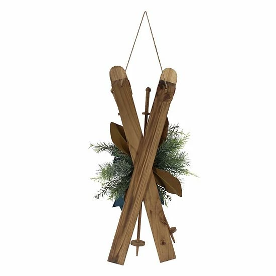 St. Nicholas Square® Wooden Skis Wall Decor 1 St. Nicholas Square® Wooden Skis Wall Decor