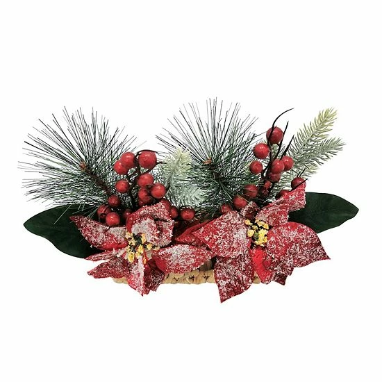 St. Nicholas Square® Artificial Poinsettia Mason Jar Table Decor 4 St. Nicholas Square® Artificial Poinsettia Mason Jar Table Decor - Image 4
