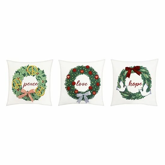 St. Nicholas Square® Peace, Hope, Love 3-pack Throw Pillow Set 1 St. Nicholas Square® Peace, Hope, Love 3-pack Throw Pillow Set