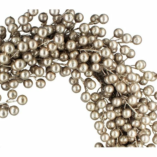 St. Nicholas Square® Gold Finish Artificial Berry Wreath 3 St. Nicholas Square® Gold Finish Artificial Berry Wreath - Image 3