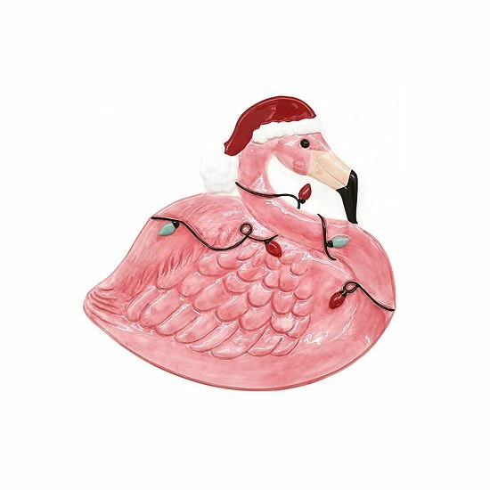 St. Nicholas Square® Memory Lane Christmas Flamingo Serving Platter 1 St. Nicholas Square® Memory Lane Christmas Flamingo Serving Platter