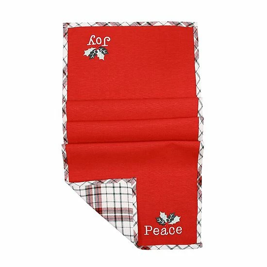 St. Nicholas Square® Peace & Joy Farmhouse Reversible Table Runner - 36" 2 St. Nicholas Square® Peace & Joy Farmhouse Reversible Table Runner - 36" - Image 2
