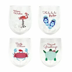 St. Nicholas Square® Coastal 4-pc. Stemless Wine Set