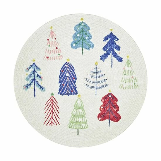 St. Nicholas Square® Colorful Tree Braided Placemat 1 St. Nicholas Square® Colorful Tree Braided Placemat