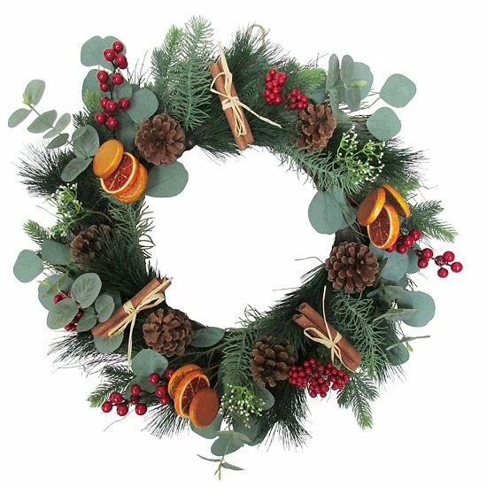 St. Nicholas Square® Artificial Orange Slice Eucalyptus Wreath 1 St. Nicholas Square® Artificial Orange Slice Eucalyptus Wreath