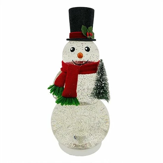 St. Nicholas Square® LED Shimmer Snowman Spinning Water Table Decor 2 St. Nicholas Square® LED Shimmer Snowman Spinning Water Table Decor - Image 2