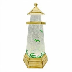 St. Nicholas Square® Shimmer Lighthouse LED Spinning Water Table Decor