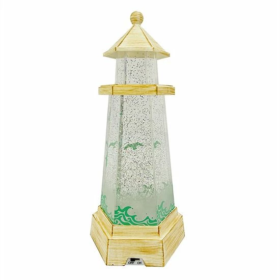 St. Nicholas Square® Shimmer Lighthouse LED Spinning Water Table Decor 2 St. Nicholas Square® Shimmer Lighthouse LED Spinning Water Table Decor - Image 2