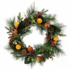 St. Nicholas Square® Pre-Lit Artificial Pomegranate Wreath -St. Nicholas Square Shop unnamed file 1735