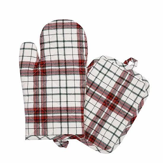 St. Nicholas Square® Farmhouse Plaid Oven Mitt & Pot Holder Set 2 St. Nicholas Square® Farmhouse Plaid Oven Mitt & Pot Holder Set - Image 2