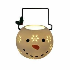 St. Nicholas Square® Ceramic LED Snowman Lantern