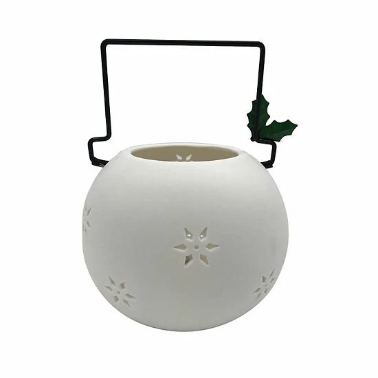 St. Nicholas Square® Ceramic LED Snowman Lantern 3 St. Nicholas Square® Ceramic LED Snowman Lantern - Image 3
