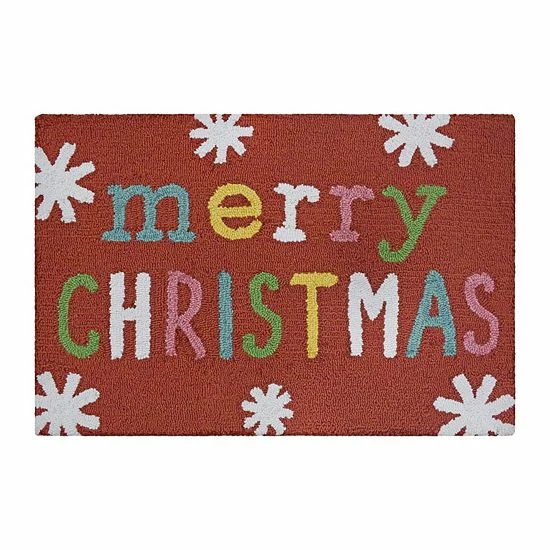 St. Nicholas Square® Merry Christmas Hooked 20'' X 30'' Rug 1 St. Nicholas Square® Merry Christmas Hooked 20'' X 30'' Rug