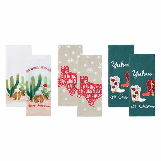 St. Nicholas Square® Texas Holiday Kitchen Towel 6-pk. 1 St. Nicholas Square® Texas Holiday Kitchen Towel 6-pk.