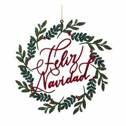 St. Nicholas Square® Feliz Navidad Metal Wreath Ornament
