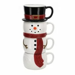St. Nicholas Square® Yuletide 4-pc. Stacking Snowman Mug Set