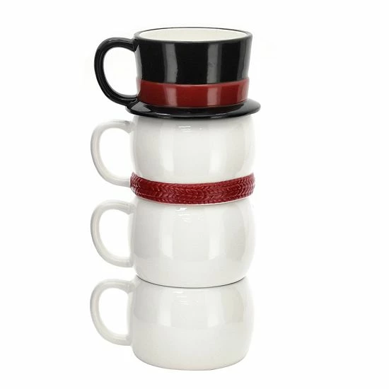 St. Nicholas Square® Yuletide 4-pc. Stacking Snowman Mug Set 2 St. Nicholas Square® Yuletide 4-pc. Stacking Snowman Mug Set - Image 2