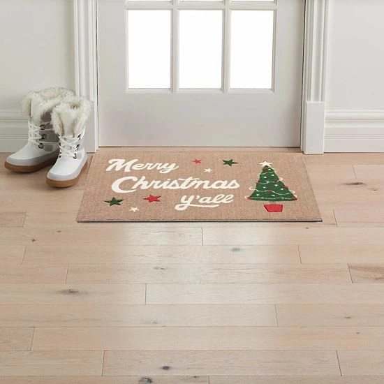 St. Nicholas Square® Merry Christmas Y'all Holiday 19.5'' X 30'' Accent Rug 2 St. Nicholas Square® Merry Christmas Y'all Holiday 19.5'' X 30'' Accent Rug - Image 2