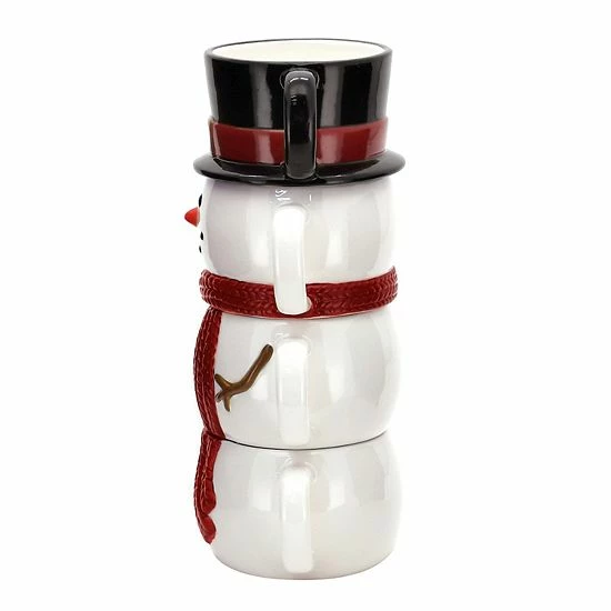 St. Nicholas Square® Yuletide 4-pc. Stacking Snowman Mug Set 5 St. Nicholas Square® Yuletide 4-pc. Stacking Snowman Mug Set - Image 5