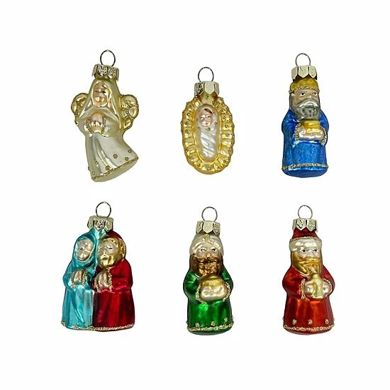 St. Nicholas Square® Glass Nativity Mini Christmas Ornament 6-pack Set 1 St. Nicholas Square® Glass Nativity Mini Christmas Ornament 6-pack Set