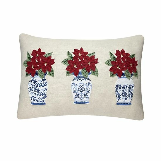 St. Nicholas Square® Poinsettia Throw Pillow 1 St. Nicholas Square® Poinsettia Throw Pillow