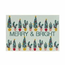 St. Nicholas Square® Cactus Merry & Bright Holiday 19.5'' X 30'' Accent Rug