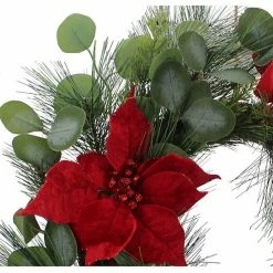 St. Nicholas Square® Artificial Red Poinsettia Greenery Wreath -St. Nicholas Square Shop unnamed file 2131