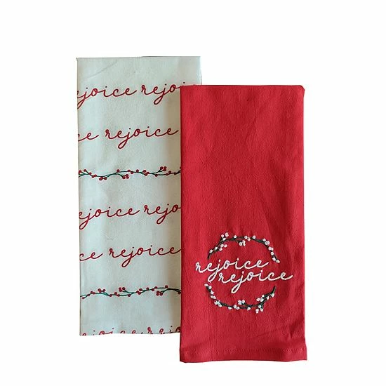 St. Nicholas Square® Rejoice Holiday Tea Towel 2-pk. 1 St. Nicholas Square® Rejoice Holiday Tea Towel 2-pk.