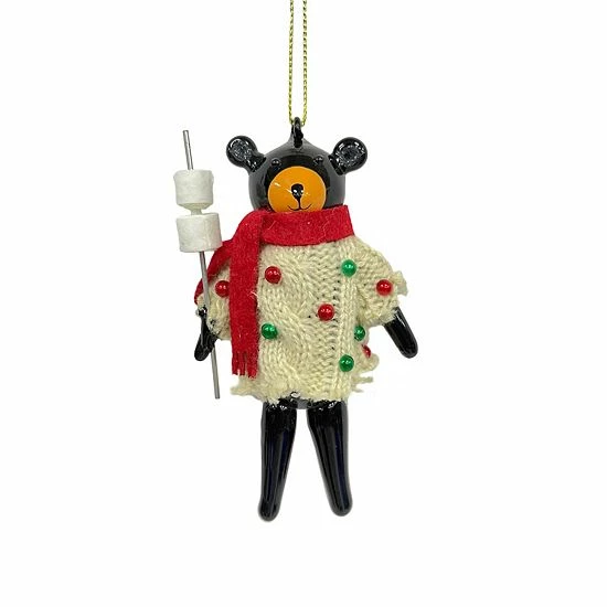St. Nicholas Square® Bear Roasting Marshmallow Christmas Ornament 1 St. Nicholas Square® Bear Roasting Marshmallow Christmas Ornament