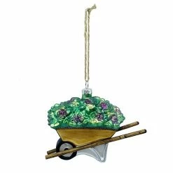 St. Nicholas Square® Square Glass Wheelbarrow Christmas Ornament