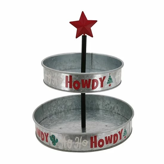 St. Nicholas Square® Texas Galvanized Metal Tiered Server 1 St. Nicholas Square® Texas Galvanized Metal Tiered Server