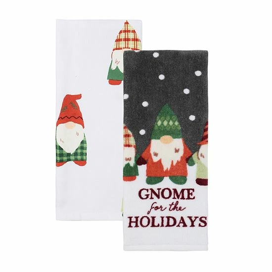 St. Nicholas Square® Holiday Gnome Kitchen Towel 2-pk. 1 St. Nicholas Square® Holiday Gnome Kitchen Towel 2-pk.