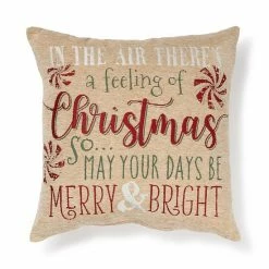 St. Nicholas Square® Christmas Words Holiday Tapestry Throw Pillow