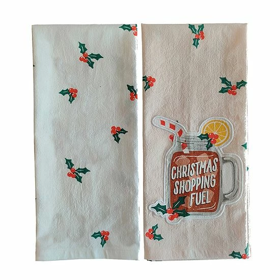 St. Nicholas Square® Christmas Shopping Fuel Tea Towel 2-pk. 1 St. Nicholas Square® Christmas Shopping Fuel Tea Towel 2-pk.