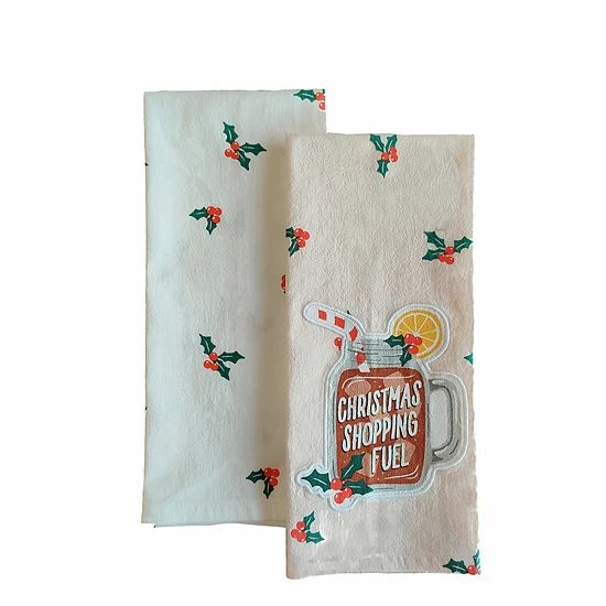 St. Nicholas Square® Christmas Shopping Fuel Tea Towel 2-pk. 2 St. Nicholas Square® Christmas Shopping Fuel Tea Towel 2-pk. - Image 2