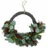 St. Nicholas Square® Asymmetrical Artificial Holly Berry Wreath