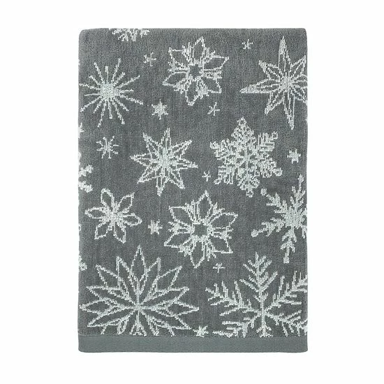St. Nicholas Square® Snowflake Jacquard Bath Towel 1 St. Nicholas Square® Snowflake Jacquard Bath Towel