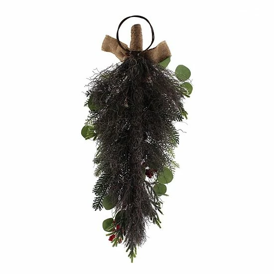 St. Nicholas Square® Artificial Red Berry Eucalyptus Teardrop Wall Decor 2 St. Nicholas Square® Artificial Red Berry Eucalyptus Teardrop Wall Decor - Image 2